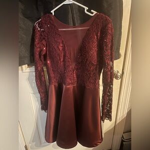 Burgundy Lace Dress